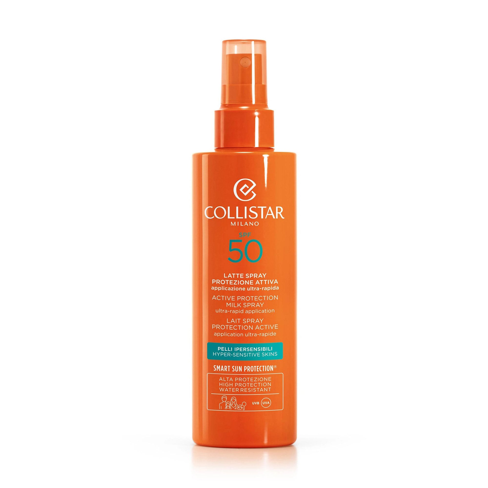 Сонцезахисне молочко-спрей для тіла Collistar Sun Care Active Protection Milk Spray Ultra-Rapid Application SPF 50, 200 мл